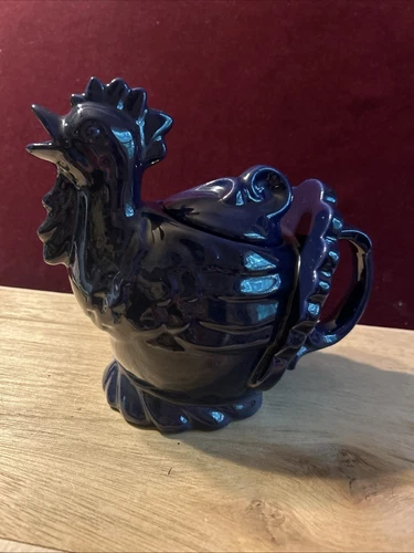 Vtg Red Wing USA 257 Colbalt Blue Chicken Teapot