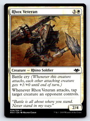 Rhox Veteran 24 Common Modern Horizons Magic: The Gathering Lightly Played