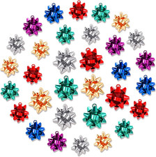 20/30PCS Christmas Charms, Metallic Red Green Gold Xmas Bow Charms Bulk, Holiday
