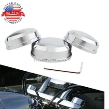 Upper Chrome ​Fork Stem Nut Covers Cap Bolt For Harley Dyna Sportster 833 1200