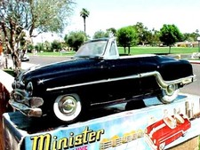 Amartoy 1950s Tin Friction Pontiac 10" Black Convertible Minister Deluxe MIB