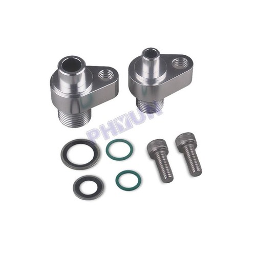 Aluminum AC Compressor Adapter Fittings Kit For Denso 10S17F & 10S20F LS Engine - Picture 4 of 6