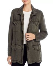 Monrow Woman's Full Zip Button Khaki Blazer Jacket Coat Size S Was $198