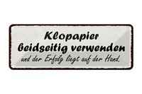 Blechschild Spruch 27X10 Cm Klopapier Beidseitig Verwenden Deko Schild Tin Sign