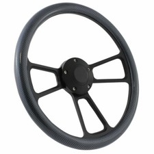 Volante de 14" negro Billet y fibra de carbono plástico Ford Pick Ups 1949-1991