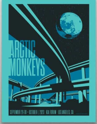 Arctic Monkeys Poster 9/29-30 & 10/1/23 Los Angeles CA Signed AP