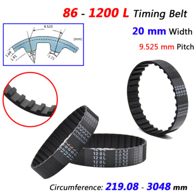 L Timing Belt 9.525mm Pitch 20mm Width Drive Belt Closed Loop For 3D Printer CNC