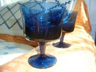 RARE SWEDISH MILNOR GOBLETS ARABESQUE BLUE ICE 4.25" — photo 1