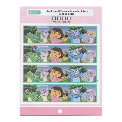Nickelodeon Dora the Explorer Spot the Difference 32 Pages Kids Activity Book - Imagen 3 de 6