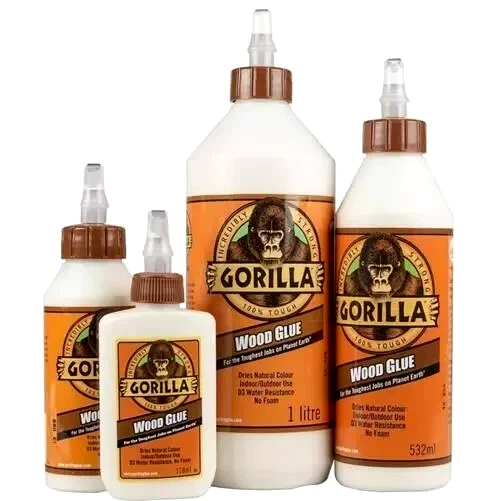 GORILLA GLUE Gorilla Wood Glue Water Resistant PVA Strong Fast Bond Non Foaming Adhesive NEW