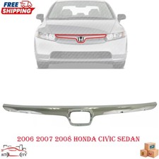 New Bumper Upper Chrome Grille Molding Trim For 2006 2007 2008 Honda Civic Sedan