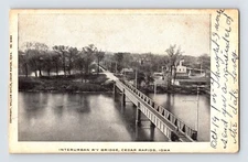 Postcard Iowa Cedar Rapids IA Interurban Railway Bridge 1905 Posted Undivided