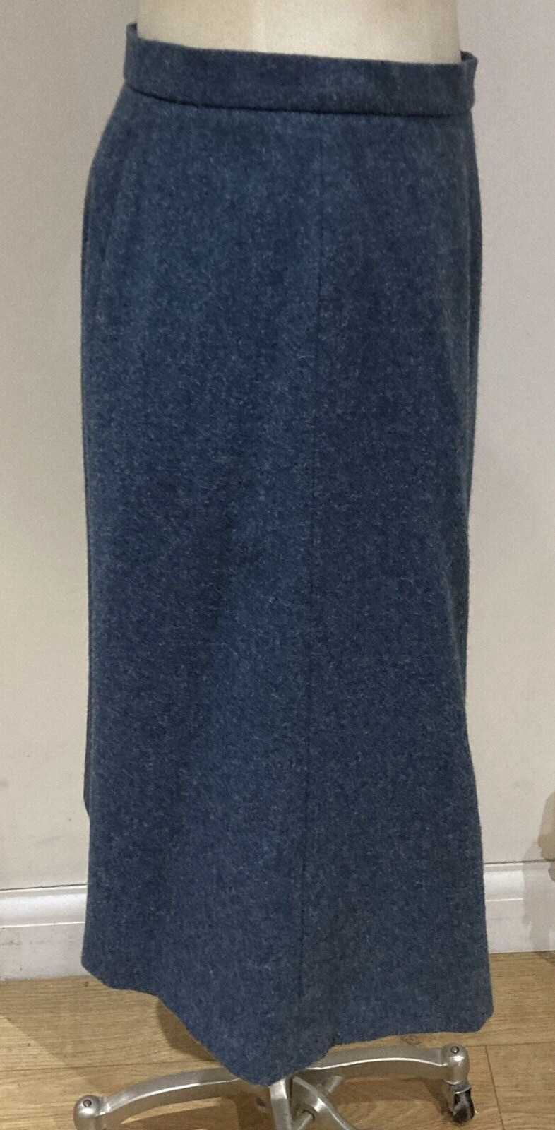 Country Casuals Wool Blend Vintage Blue Skirt,  Size 14 UK 5