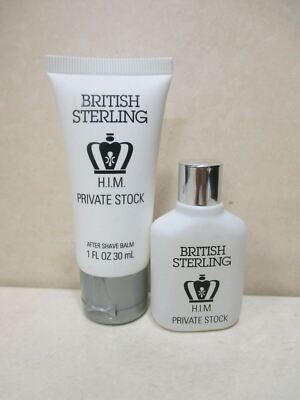 DANA BRITISH STERLING H.I.M. PRIVATE STOCK AFTER SHAVE BALM & EAU DE TOILETTE