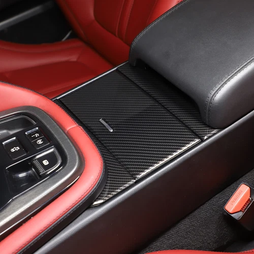 Cubierta de embellecedor de consola de tablero interior de fibra de carbono ABS para Jaguar F-TYPE 2013-2024 - Imagen 25 de 44