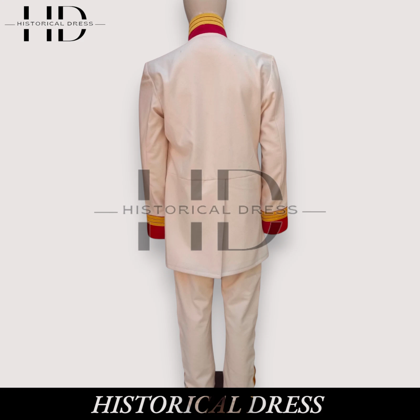 OFF WHITE Set uniforme portiere lana bianco sporco uomo nuovo cappotto e pantaloni spedizione veloce