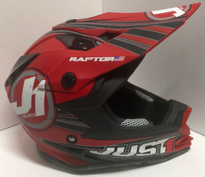 Just1 J32 Raptor Helmet Flat Red Youth S 908479 MX Motocross ATV UTV  Offroad