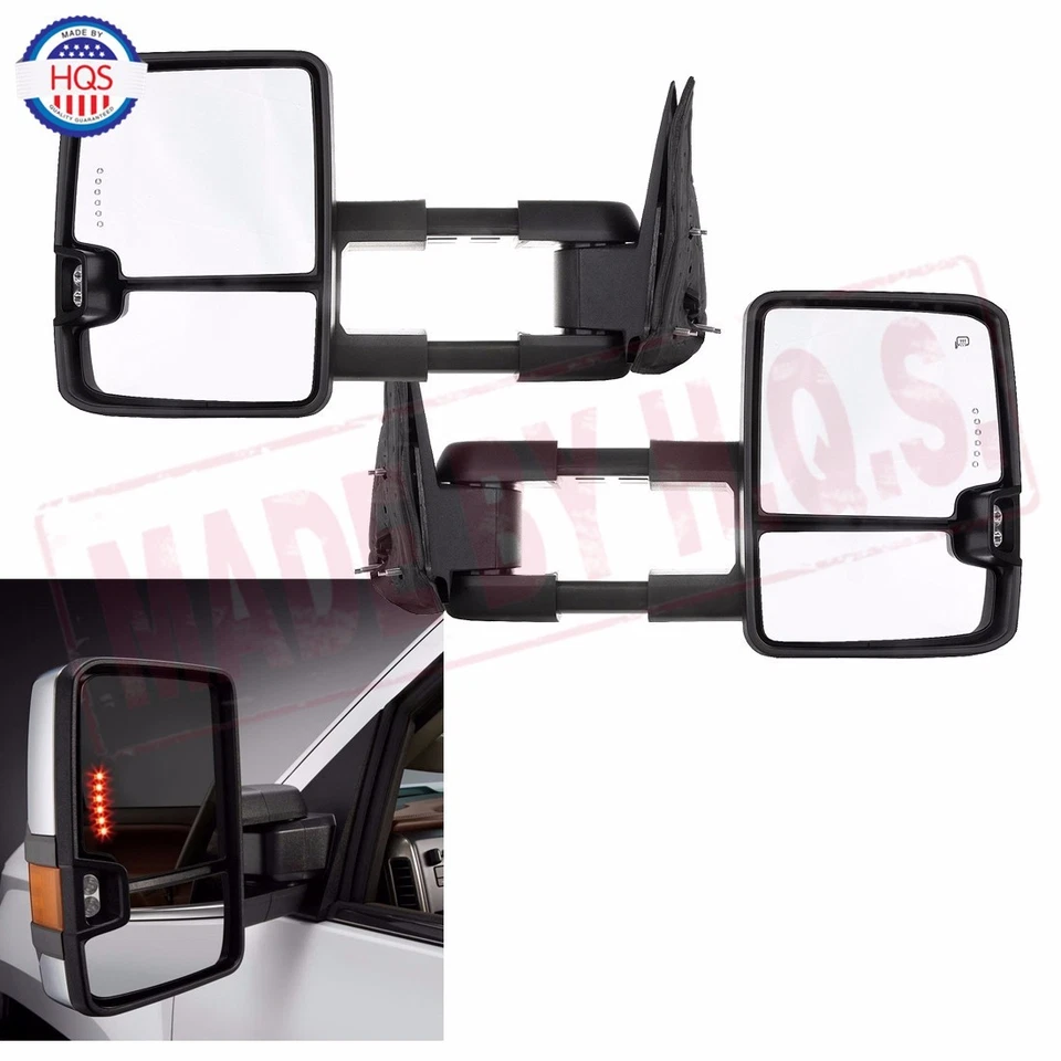 NEW Towing Mirrors Power Heat Clearance Signal Chrome Side For 99-02 Chevy GMC - Image 4 of 4