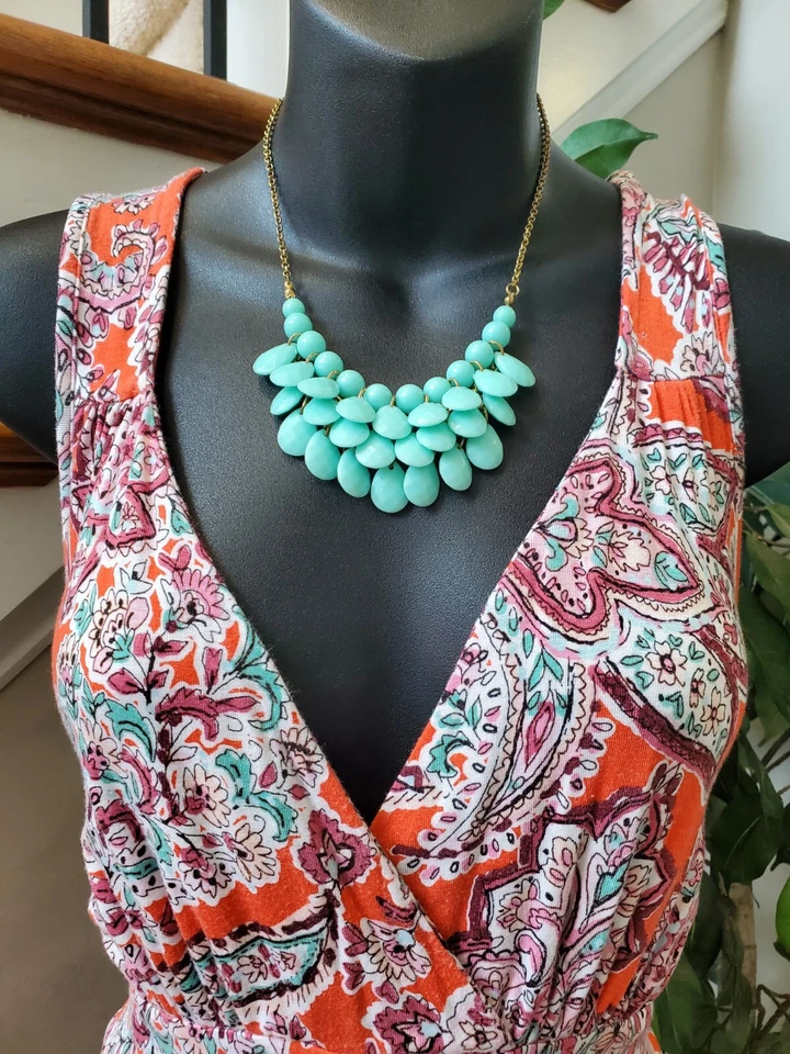 Loveappella Women Floral Rayon V-Neck Sleeveless Casual Long Maxi Dress Size LP - Image 2 of 4