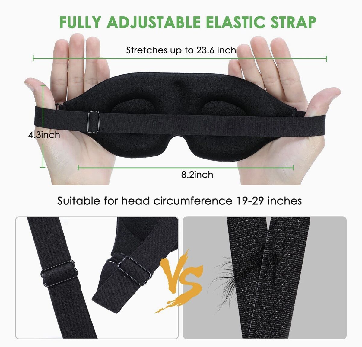  Sleep Eye Mask Night Blindfolds with Elastic Strap