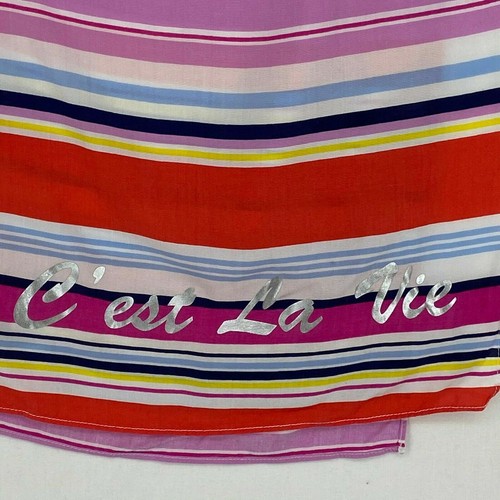 Gymboree Girls Teens Rectangular Scarf Bright Multi Color Stripes C'Est la Vie - Picture 6 of 7