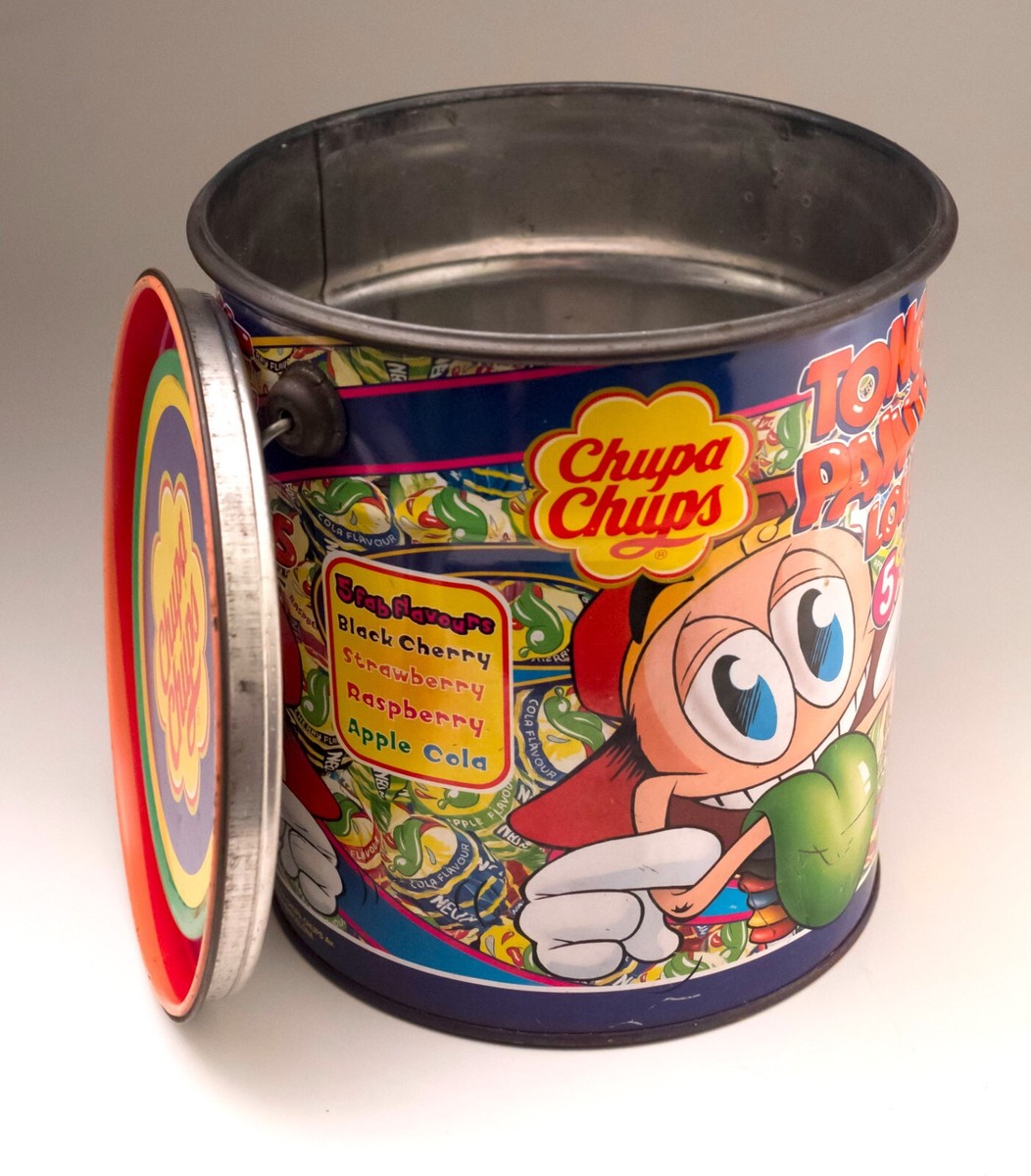 Vintage Large Chupa Chups Empty Bucket, Tongue Painter Lollipops