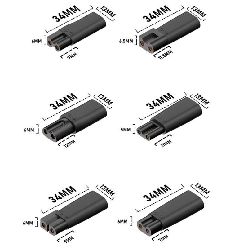 6PCS Professional Type-C Power Adapter Shaver Charging Adapter Replacements
