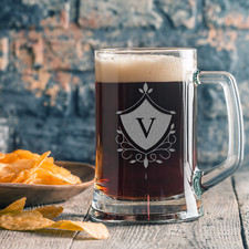 Personalised Glass Tankard Engraved Beer Tankard Glass Gift Any Text or Message