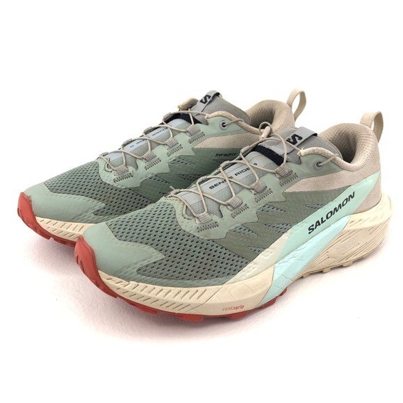 Scarpe da trail running Salomon Sense Ride 5 da donna taglia 8 5 Lily Pad Rainy Day Aqua