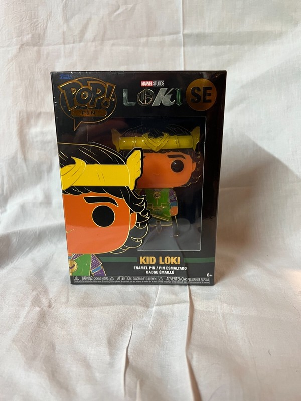 Funko Pop Kid Loki Enamel Pin. Unopened in box. Original plastic wrap.
