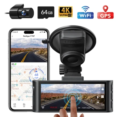 REDTIGER F7NT Dash Camera for Cars, Mini Dashcams for Cars with Night Vision