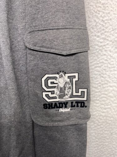 Vintage Shady LTD Sweatpants Mens Medium Grey Cargo Eminem Y2K NWT - Picture 2 of 17