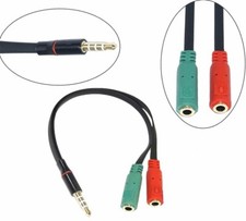 PC Headset to Smartphone Adapter 3.5 mm 4 pole Male to 2x Female 3.5mm Splitter