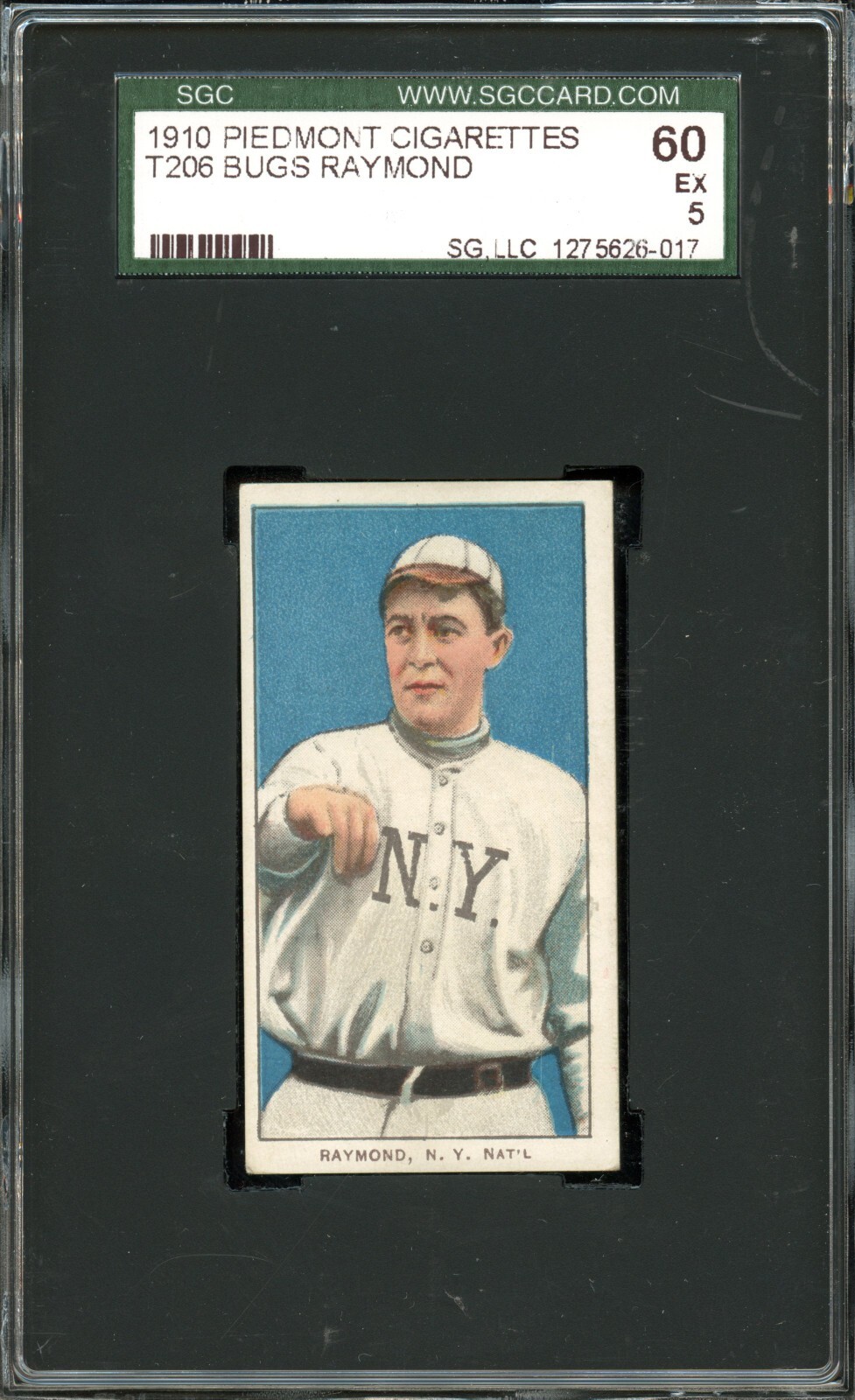 SGC BB - 1909-11 - T206 - Piedmont 350 - Bugs Raymond - SGC 5 - EX