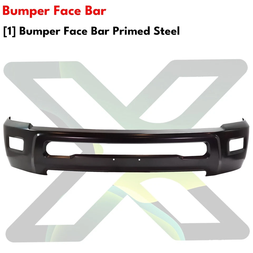 Front Bumper Face Bar Primed Steel & Fog Lights Kit For 2010-2018 Ram 2500 3500 Foto 3 de 4