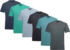 Mens Henley T-shirt Plain Short Sleeve Grandad Neck Top Casual Summer M - 3XL