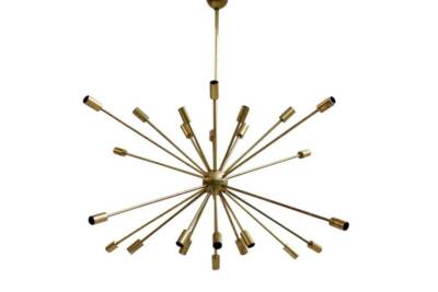 Vintage Design 24 Arms Brass Sputnik Chandelier Huge Decorative Light Lamp