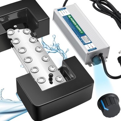 Adjustable 12 Head Ultrasonic Mist Maker, 0-8400ml/h High Output Pond Fogger ...