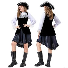 Pirate Costume Women Size 4-12 Small Medium Large Medieval Gothic Cosplay Outfit