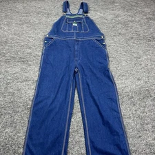 Liberty Bib Overalls Mens 42x32 Blue Denim Carpenter Workwear Utility Farmer