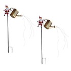 Solar Santa Watering Can Light Garden Decor Lights Hanging Lantern