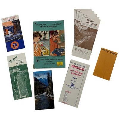 Wenatchee Washington Map Ephemera Lot Vintage 1958 Phone Book Trout Hatchery