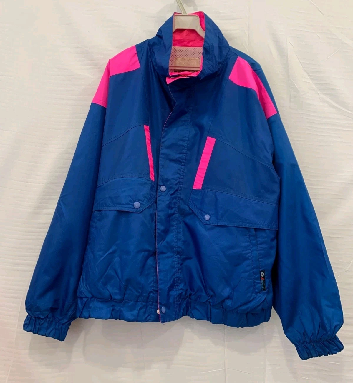 AUDVIK Vintage Ski Jacket Mens L Blue Pink Colorblock 90s Insulated Canada#115