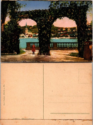 #ad Vintage Koblenz Germany Postcard Scenic Rhein Pergola River View Divided Back $26.99