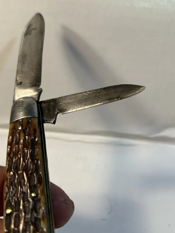 Cuchillo Jack Cabeza Desnuda Robeson De Colección Hueso Verde MONSTRUO ENORME RARO Foto 4 de 4