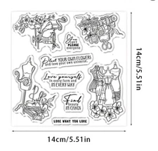Sewing clear stamps Card FAST Free Ship