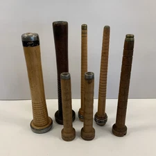 7 Vtg Industrial Brown Wood Textile Spools Rustic Primitive Farmhouse Home Decor