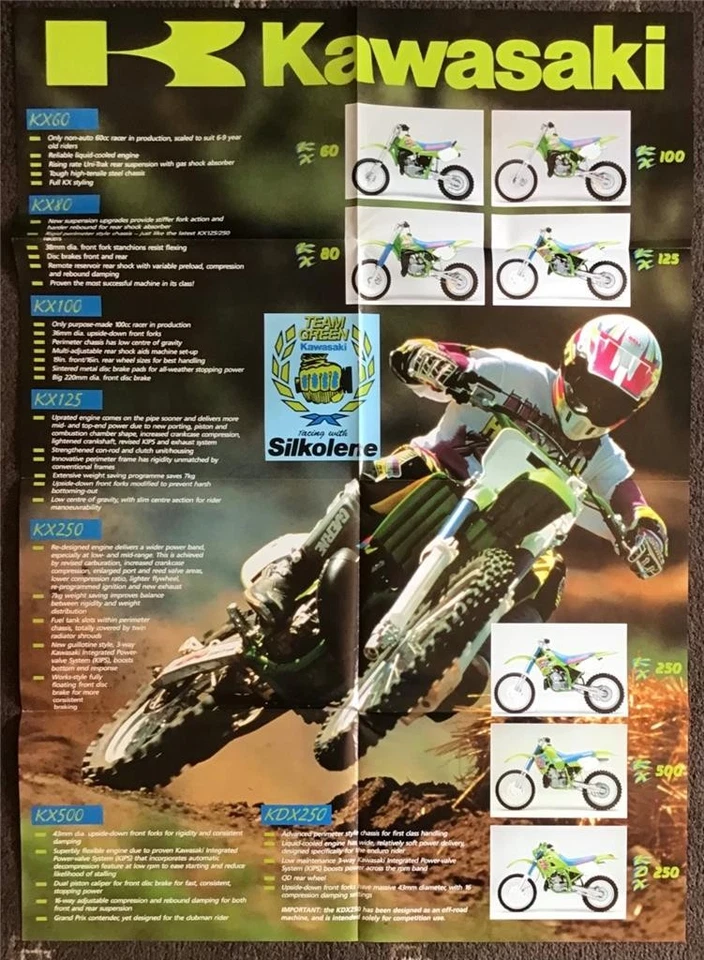 KAWASAKI MOTOCROSS & ENDURO RACERS Sales Brochure Poster 1993 #99985-101-93 - Image 3 of 3