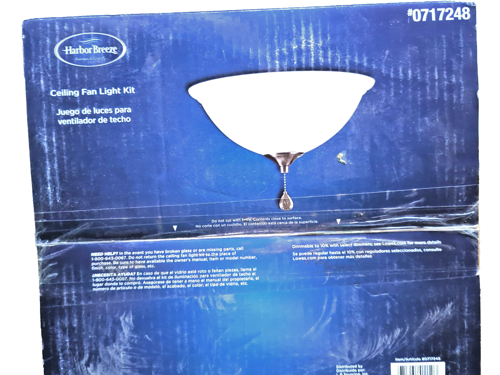 HARBOR BREEZE 8" Light White W/ 3 Finish Options LED Ceiling Fan Light Kit-NEW