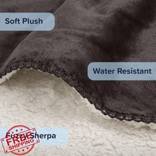 PETMAKER 60x80in Charcoal Sherpa Dog Blanket Throw